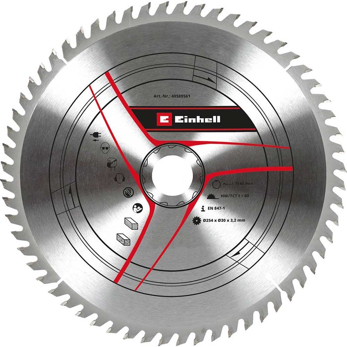 Tooled Up | Einhell Einhell TCT Circular Saw Blade 254mm 48T 30mm Einhell Einhell TCT Circular Saw Blade 254mm 48T 30mm