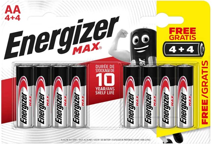 Tooled Up | Energizer Energizer Max AA 4+4 Batteries Pack of 8 Energizer Energizer Max AA 4+4 Batteries Pack of 8