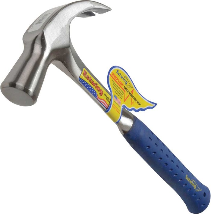 Tooled Up | ESTWING Estwing - E328C 24oz Curved Claw Hammer Blue Shock Reduction Grip Length 343mm ESTWING Estwing - E328C 24oz Curved Claw Hammer Blue Shock Reduction Grip Length 343mm