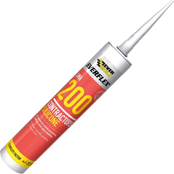 Tooled Up | Everbuild Everbuild Contractors Silicone Sealant White 295ml Everbuild Everbuild Contractors Silicone Sealant White 295ml