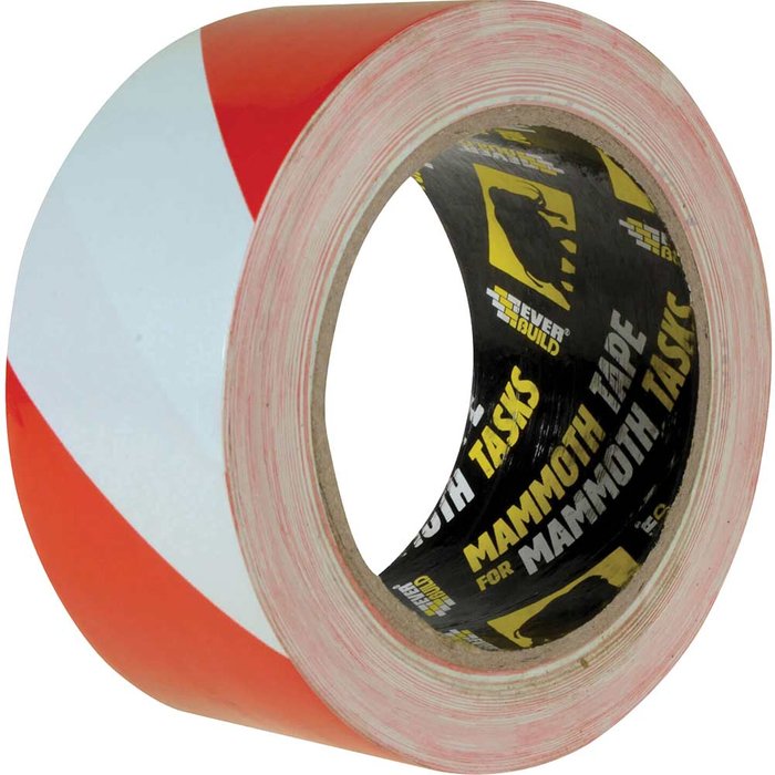 Tooled Up | Everbuild Everbuild PVC Hazard Tape Red / Black 50mm 33m Everbuild Everbuild PVC Hazard Tape Red / Black 50mm 33m