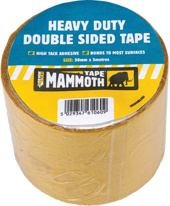 Tooled Up | Everbuild Everbuild Heavy Duty Double Sided Tape Clear 50mm 5m Everbuild Everbuild Heavy Duty Double Sided Tape Clear 50mm 5m