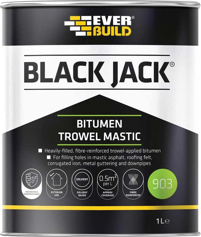 Tooled Up | Everbuild Everbuild Black Jack 903 Bitumen Trowel Mastic 1l Everbuild Everbuild Black Jack 903 Bitumen Trowel Mastic 1l