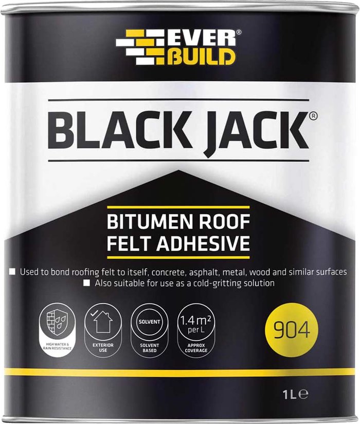 Tooled Up | Everbuild Everbuild Black Jack 904 Bitumen Roofing Felt Adhesive 1l Everbuild Everbuild Black Jack 904 Bitumen Roofing Felt Adhesive 1l