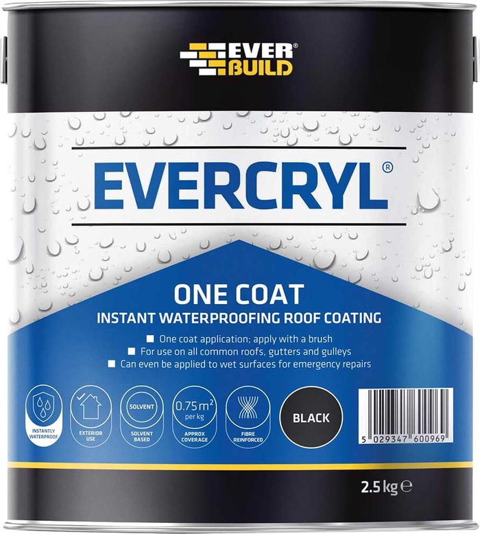 Tooled Up | Everbuild Everbuild Evercryl One Coat Black 2.5kg Everbuild Everbuild Evercryl One Coat Black 2.5kg