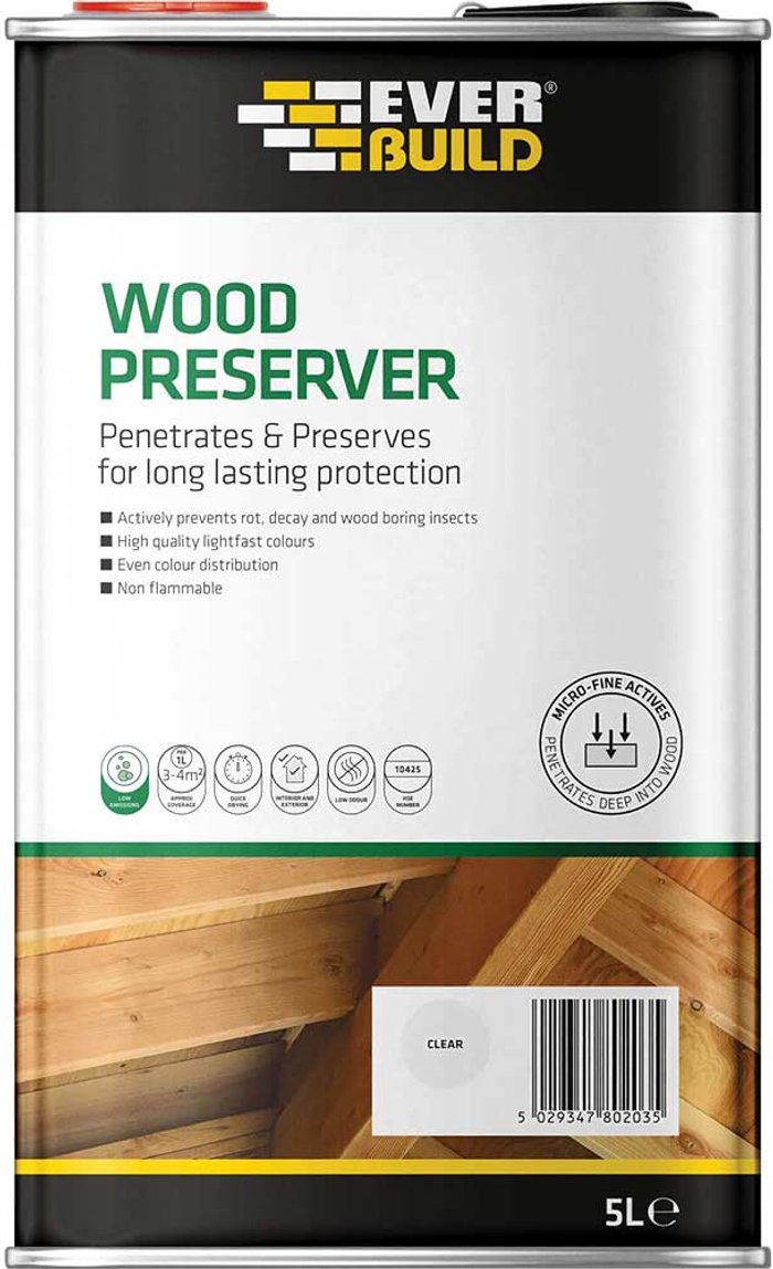 Tooled Up | Everbuild Everbuild Lumberjack Wood Preserver Clear 5l Everbuild Everbuild Lumberjack Wood Preserver Clear 5l