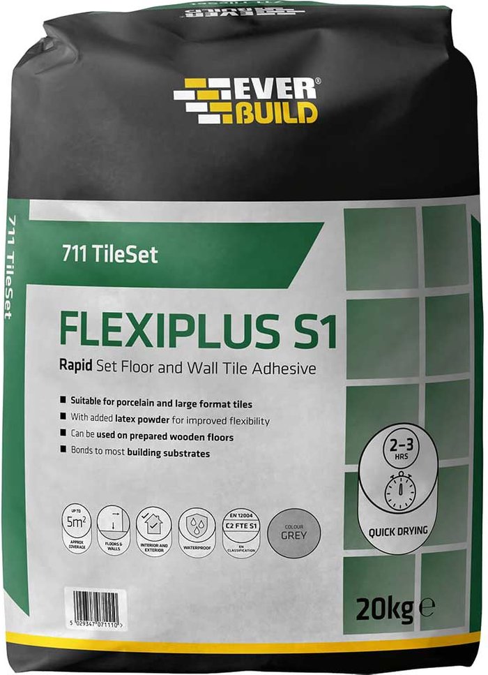 Tooled Up | Everbuild Everbuild Rapid Set Flexiplus Tile Adhesive 20kg Everbuild Everbuild Rapid Set Flexiplus Tile Adhesive 20kg