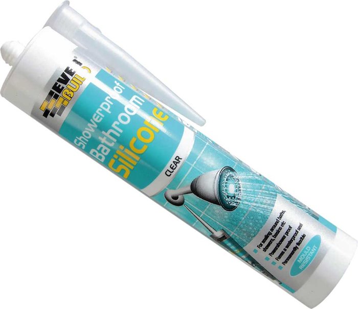 Tooled Up | Everbuild Everbuild Showerproof Bathroom Silicone Clear 300ml Everbuild Everbuild Showerproof Bathroom Silicone Clear 300ml