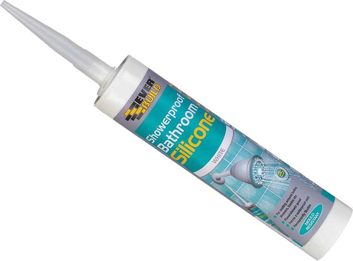Tooled Up | Everbuild Everbuild Showerproof Bathroom Silicone White 300ml Everbuild Everbuild Showerproof Bathroom Silicone White 300ml