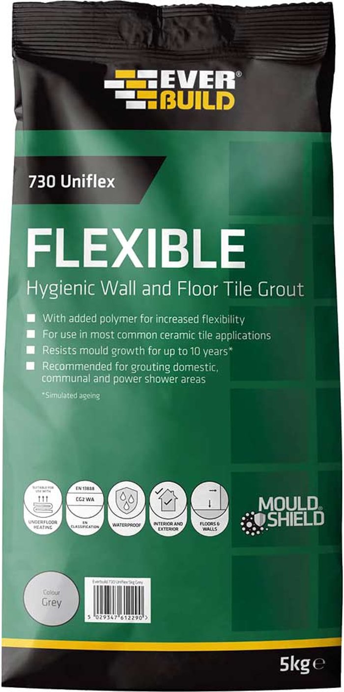 Tooled Up | Everbuild Everbuild Universal Flexible Tile Grout Grey 5kg Everbuild Everbuild Universal Flexible Tile Grout Grey 5kg