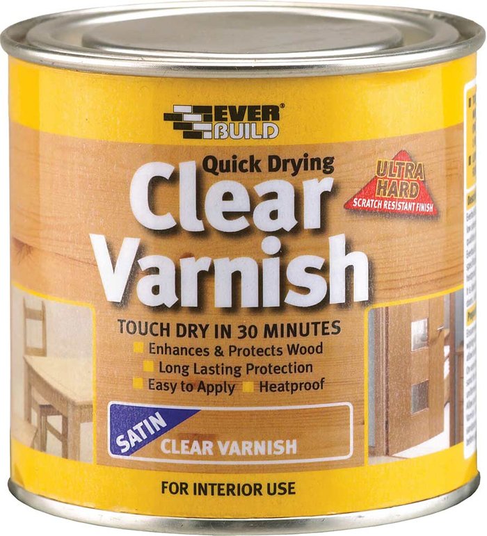 Tooled Up | Everbuild Everbuild Quick Drying Wood Varnish Clear Satin 250ml Everbuild Everbuild Quick Drying Wood Varnish Clear Satin 250ml