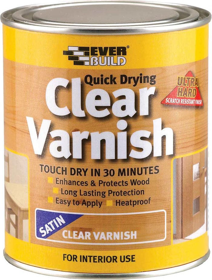 Tooled Up | Everbuild Everbuild Quick Drying Wood Varnish Clear Satin 750ml Everbuild Everbuild Quick Drying Wood Varnish Clear Satin 750ml