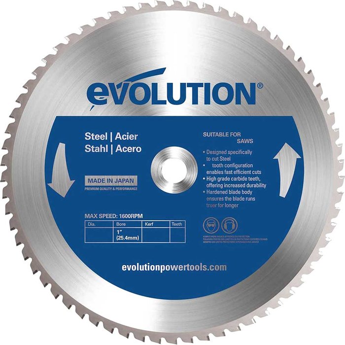 Tooled Up | Evolution Evolution Mild Steel Cutting Saw Blade 305mm 60T 25.4mm Evolution Evolution Mild Steel Cutting Saw Blade 305mm 60T 25.4mm
