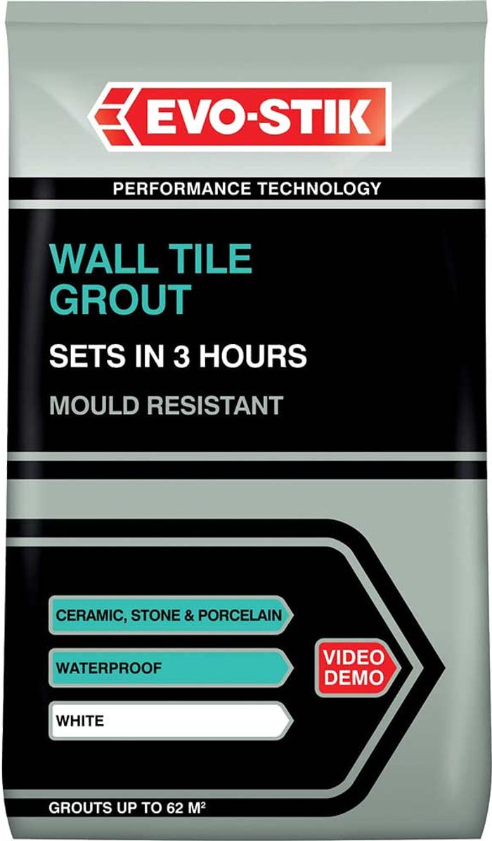 Tooled Up | Evostik Evo-stik Tile A Wall Fast Set Grout White 0.5kg Evostik Evo-stik Tile A Wall Fast Set Grout White 0.5kg