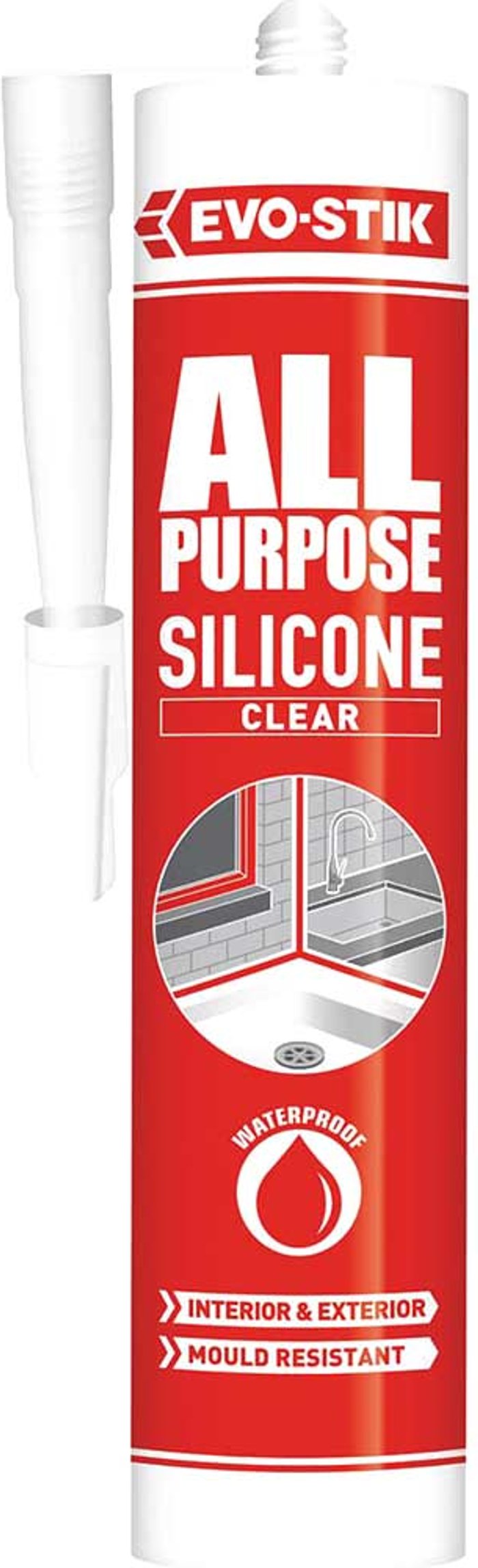 Tooled Up | Evostik Evo-stik All Purpose Flexible Silicone Sealant Clear 310ml Evostik Evo-stik All Purpose Flexible Silicone Sealant Clear 310ml