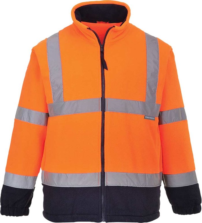 Tooled Up | Portwest Portwest 2 Tone Hi Vis Fleece Jacket Orange / Navy S Portwest Portwest 2 Tone Hi Vis Fleece Jacket Orange / Navy S