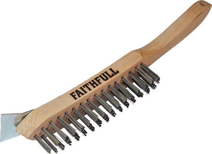 Tooled Up | Faithfull Faithfull Heavy Duty Scratch Brush and Scraper 4 Rows Faithfull Faithfull Heavy Duty Scratch Brush and Scraper 4 Rows