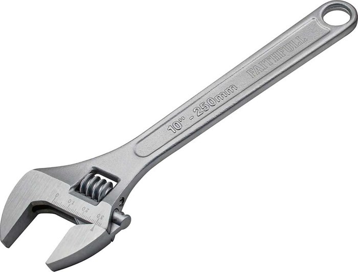 Tooled Up | Faithfull Faithfull Chrome Adjustable Spanner 250mm Faithfull Faithfull Chrome Adjustable Spanner 250mm