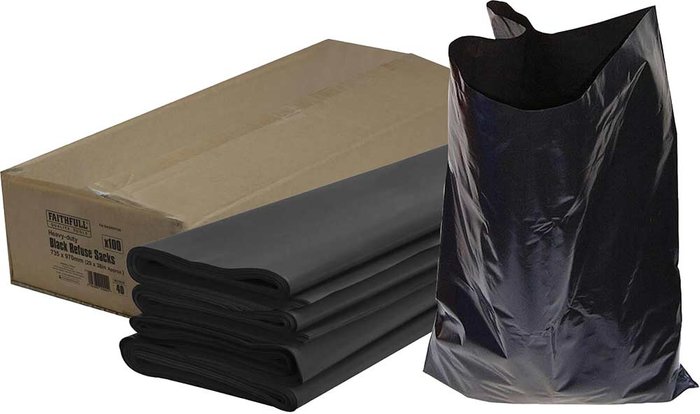 Tooled Up | Faithfull Faithfull Heavy Duty Black Rubbish Sacks Pack of 100 Faithfull Faithfull Heavy Duty Black Rubbish Sacks Pack of 100