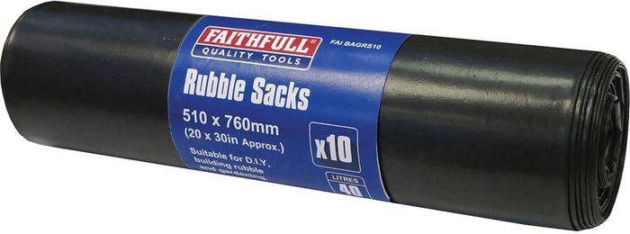 Tooled Up | Faithfull Faithfull Black Rubble Sacks Pack of 10 Faithfull Faithfull Black Rubble Sacks Pack of 10