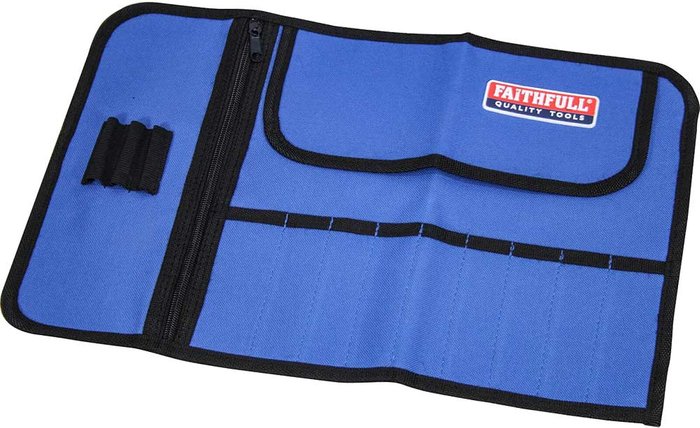 Tooled Up | Faithfull Faithfull 9 Pocket Drill Bit Tool Roll Faithfull Faithfull 9 Pocket Drill Bit Tool Roll
