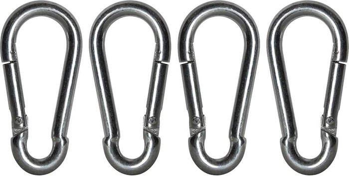 Tooled Up | Faithfull Faithfull Zinc Plated Fire Brigade Snap Hook Carabiner 6mm Pack of 4 Faithfull Faithfull Zinc Plated Fire Brigade Snap Hook Carabiner 6mm Pack of 4