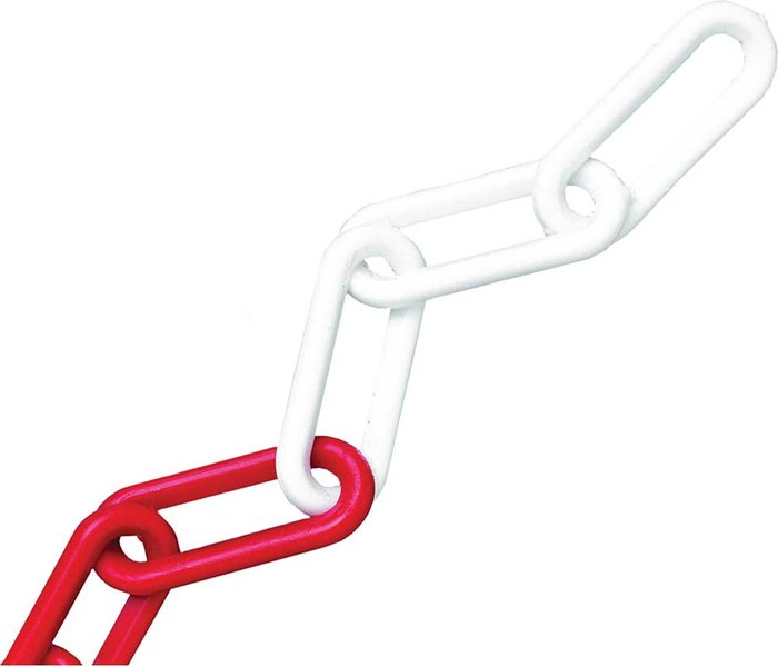 Tooled Up | Faithfull Faithfull Plastic Chain Red and White 8mm 12.5m Faithfull Faithfull Plastic Chain Red and White 8mm 12.5m