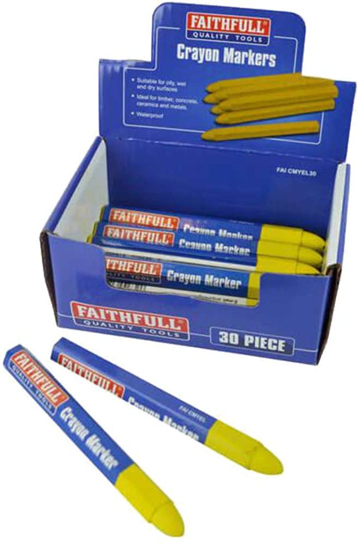 Tooled Up | Faithfull Faithfull Marker Crayons Yellow pack of 30 Faithfull Faithfull Marker Crayons Yellow pack of 30
