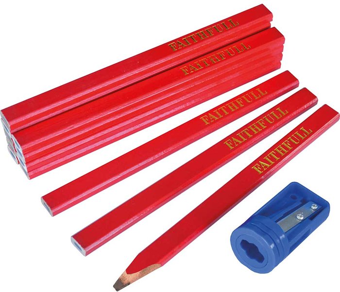 Tooled Up | Faithfull Faithfull 13 Piece Carpenters Pencil and Sharpener Set Faithfull Faithfull 13 Piece Carpenters Pencil and Sharpener Set