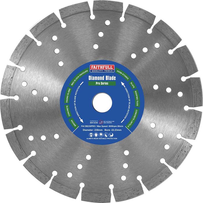 Tooled Up | Faithfull Faithfull Professional Diamond Cutting Disc 230mm Faithfull Faithfull Professional Diamond Cutting Disc 230mm