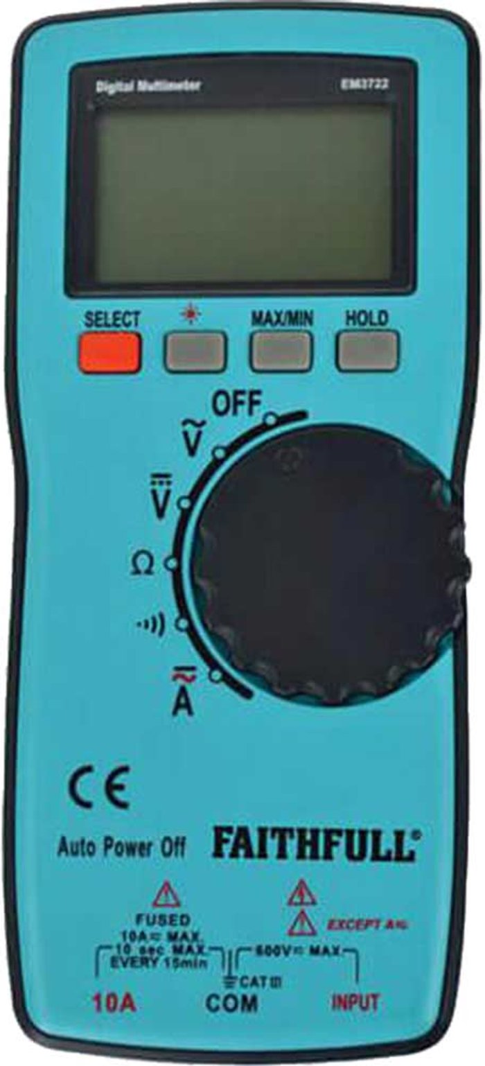 Tooled Up | Faithfull Faithfull EM3722 Auto Range Digital Multimeter Faithfull Faithfull EM3722 Auto Range Digital Multimeter