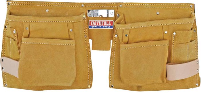 Tooled Up | Faithfull Faithfull 10 Pocket Leather Tool and Nail Pouch Faithfull Faithfull 10 Pocket Leather Tool and Nail Pouch
