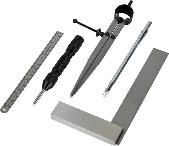 Tooled Up | Faithfull Faithfull 5 Piece Stainless Steel Marking and Measuring Set Faithfull Faithfull 5 Piece Stainless Steel Marking and Measuring Set