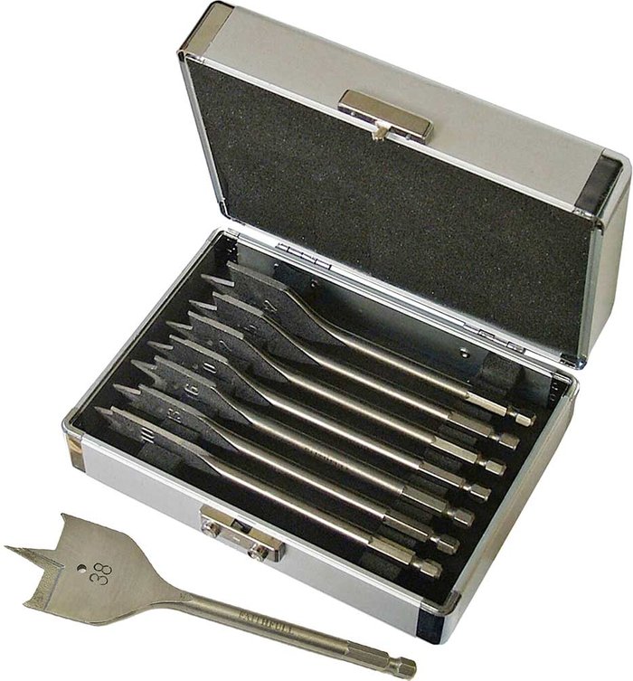 Tooled Up | Faithfull Faithfull 8 Piece Flat Wood Drill Bit Set Faithfull Faithfull 8 Piece Flat Wood Drill Bit Set