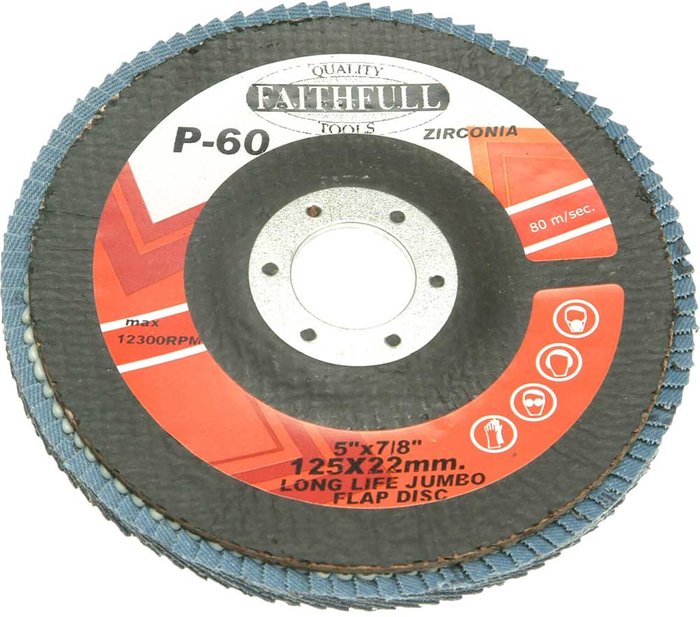 Tooled Up | Faithfull Faithfull Zirconium Abrasive Flap Disc 125mm Fine Faithfull Faithfull Zirconium Abrasive Flap Disc 125mm Fine