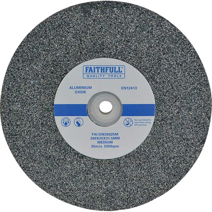 Tooled Up | Faithfull Faithfull Aluminium Oxide Grinding Wheel 200mm 25mm Medium Faithfull Faithfull Aluminium Oxide Grinding Wheel 200mm 25mm Medium