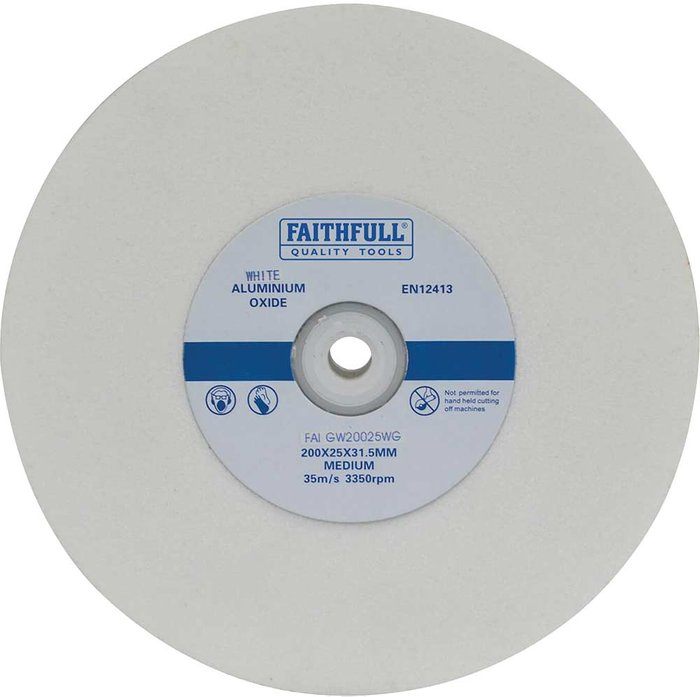 Tooled Up | Faithfull Faithfull General Purpose White Grinding Wheel 200mm 25mm Medium Faithfull Faithfull General Purpose White Grinding Wheel 200mm 25mm Medium