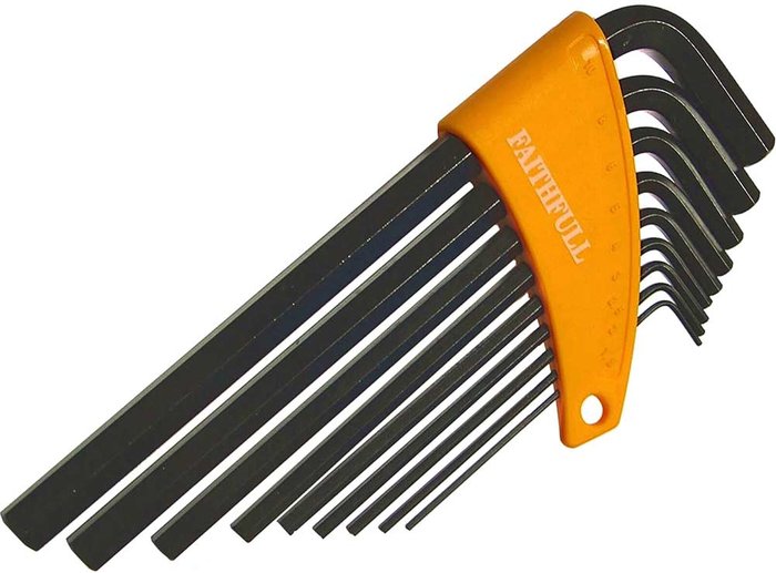 Tooled Up | Faithfull Faithfull Hexagon Key Long Arm Set of 9 Metric (1.5-10mm) Faithfull Faithfull Hexagon Key Long Arm Set of 9 Metric (1.5-10mm)