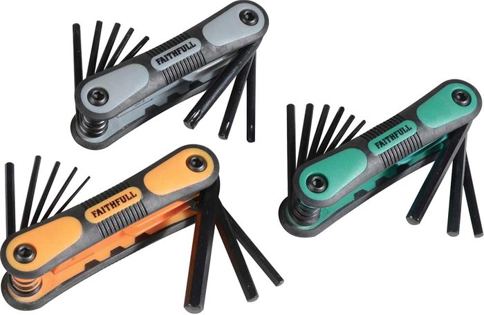 Tooled Up | Faithfull Faithfull Folding Metric / Imperial Hex and Torx Key Set Triple Pack Faithfull Faithfull Folding Metric / Imperial Hex and Torx Key Set Triple Pack