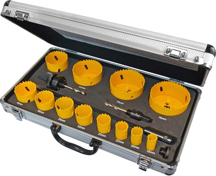 Tooled Up | Faithfull Faithfull 16 Piece Universal Hole Saw Kit Faithfull Faithfull 16 Piece Universal Hole Saw Kit