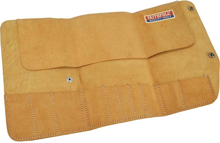 Tooled Up | Faithfull Faithfull 10 Pocket Leather Tool Roll Faithfull Faithfull 10 Pocket Leather Tool Roll