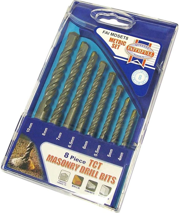 Tooled Up | Faithfull Faithfull Standard Masonry Drill Set of 8 4-10mm Faithfull Faithfull Standard Masonry Drill Set of 8 4-10mm