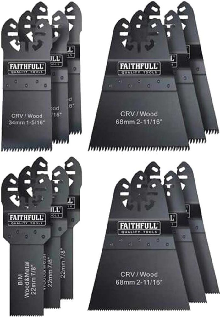 Tooled Up | FAITHFULL Multi-Function Tool Blade Set, 12 Piece - Faithfull FAITHFULL Multi-Function Tool Blade Set, 12 Piece - Faithfull