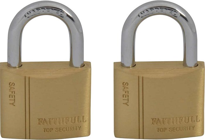 Tooled Up | Faithfull Faithfull 2 Piece Keyed Alike Brass Padlock Set 40mm Standard Faithfull Faithfull 2 Piece Keyed Alike Brass Padlock Set 40mm Standard