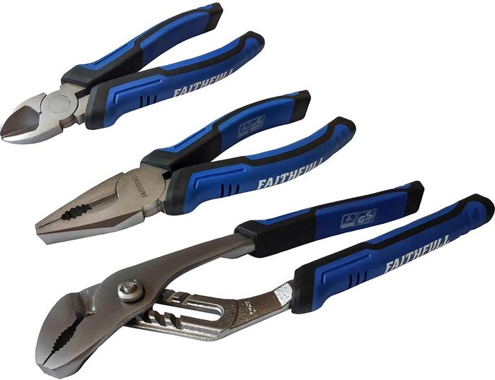 Tooled Up | Faithfull Faithfull 3 Piece Soft Grip Pliers Set Faithfull Faithfull 3 Piece Soft Grip Pliers Set