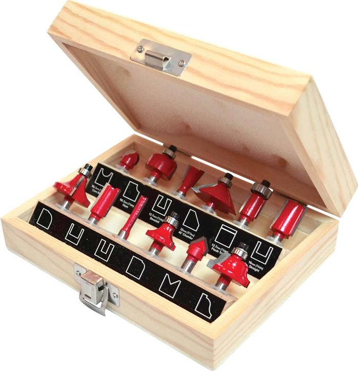 Tooled Up | Faithfull Faithfull Router Bit Set of 12 TCT 1/4in Shank Faithfull Faithfull Router Bit Set of 12 TCT 1/4in Shank