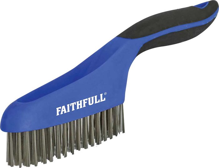 Tooled Up | Faithfull Faithfull Stainless Steel Wire Scratch Brush 4 Rows Faithfull Faithfull Stainless Steel Wire Scratch Brush 4 Rows