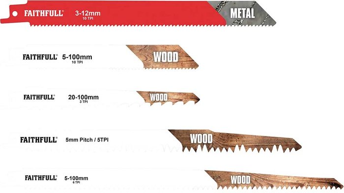 Tooled Up | Faithfull Faithfull 15 Piece Wood Cutting Reciprocating Sabre Saw Blade Set Faithfull Faithfull 15 Piece Wood Cutting Reciprocating Sabre Saw Blade Set