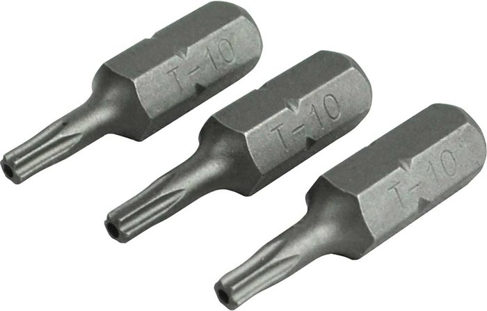 Tooled Up | Faithfull Faithfull S2 Security Torx Screwdriver Bits T10 25mm Pack of 3 Faithfull Faithfull S2 Security Torx Screwdriver Bits T10 25mm Pack of 3