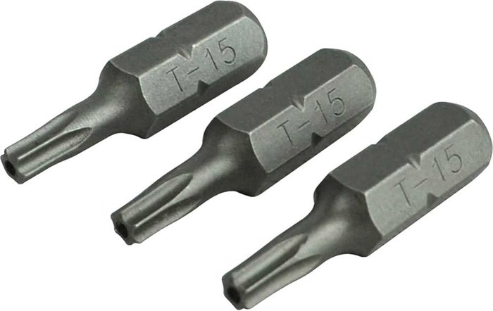 Tooled Up | Faithfull Faithfull S2 Security Torx Screwdriver Bits T15 25mm Pack of 3 Faithfull Faithfull S2 Security Torx Screwdriver Bits T15 25mm Pack of 3